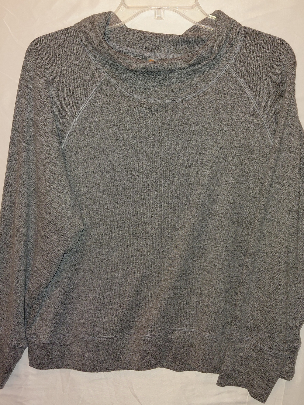 Mono B Heather Gray Cowl Neck Pullover Sweater #2527